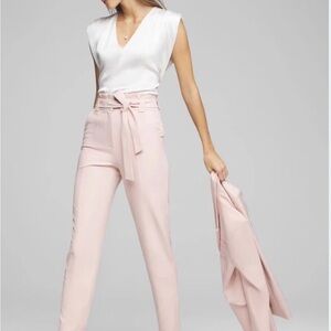 White House Black Market The Tapered Ankle Blush Pink Pants with belt
